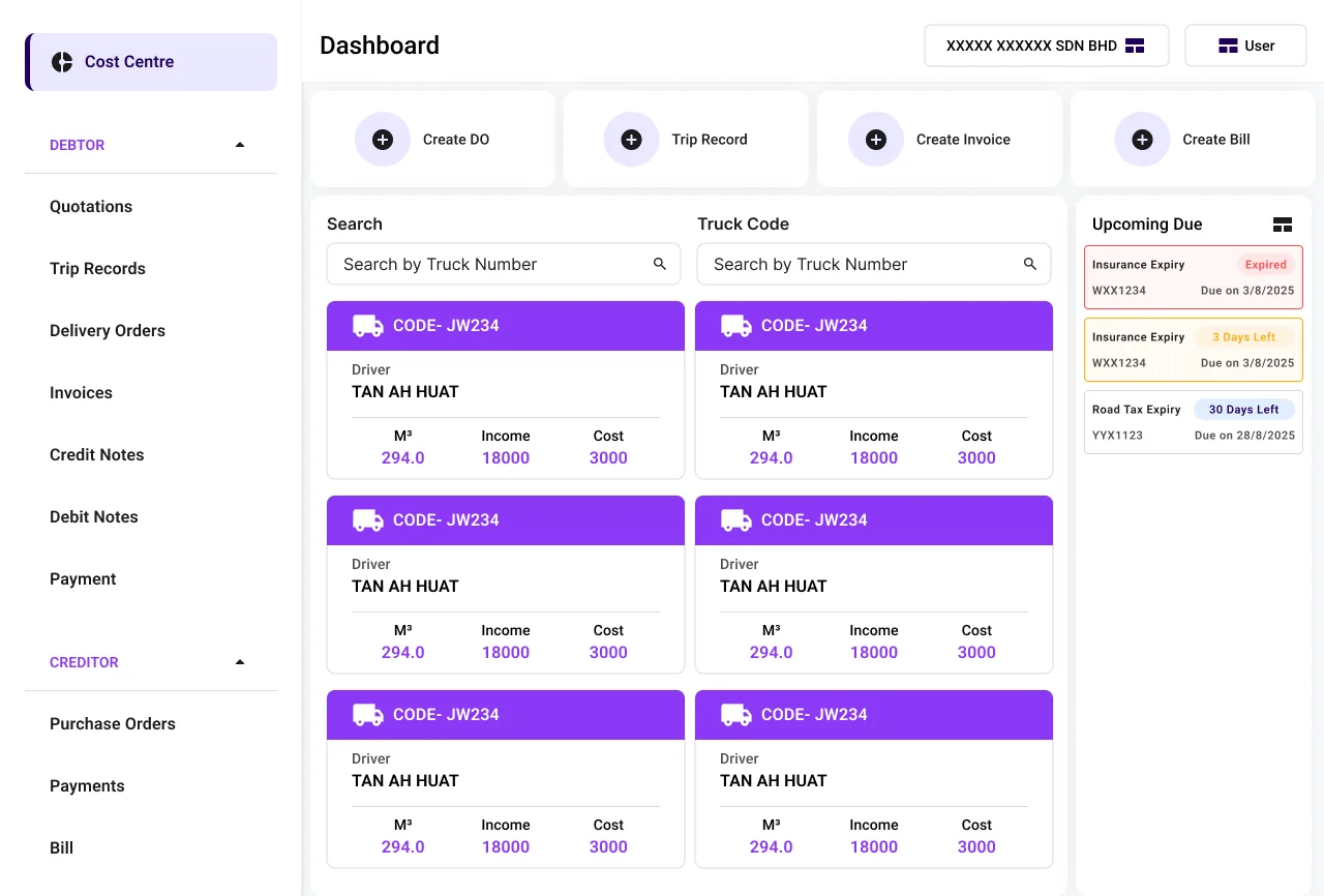 Company Workflow Dashboard