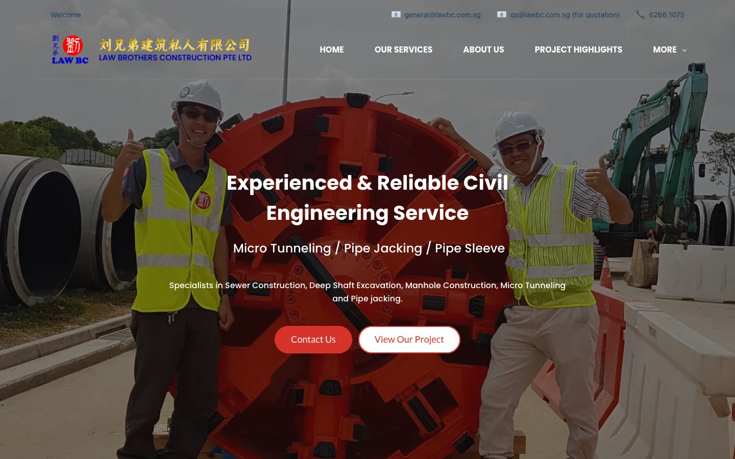 Law Brothers Construction homepage